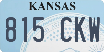 KS license plate 815CKW
