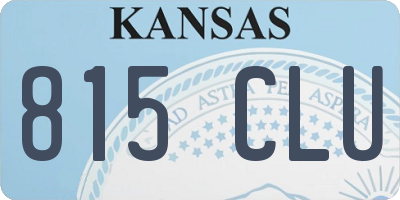 KS license plate 815CLU