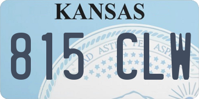 KS license plate 815CLW
