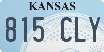 KS license plate 815CLY