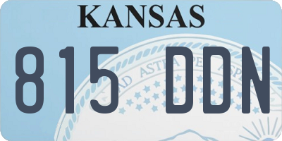 KS license plate 815DDN