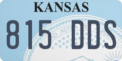KS license plate 815DDS