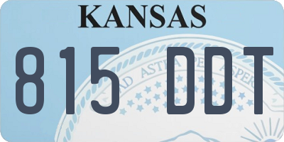 KS license plate 815DDT