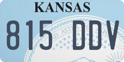 KS license plate 815DDV