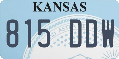 KS license plate 815DDW