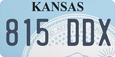KS license plate 815DDX