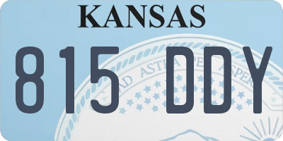KS license plate 815DDY