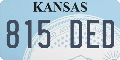 KS license plate 815DED
