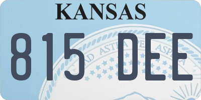 KS license plate 815DEE