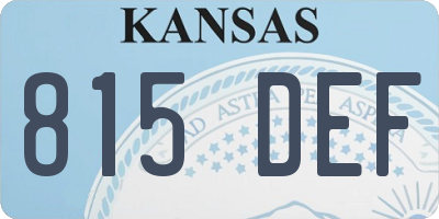 KS license plate 815DEF
