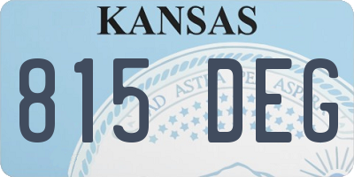 KS license plate 815DEG