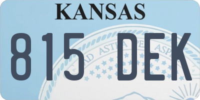 KS license plate 815DEK