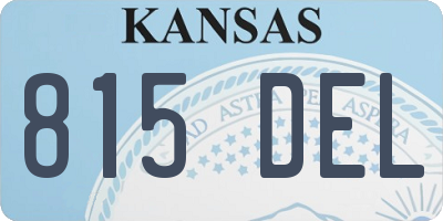 KS license plate 815DEL