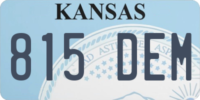 KS license plate 815DEM