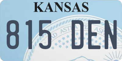 KS license plate 815DEN