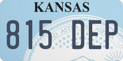 KS license plate 815DEP