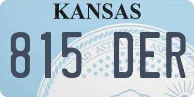 KS license plate 815DER