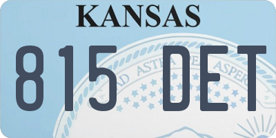 KS license plate 815DET