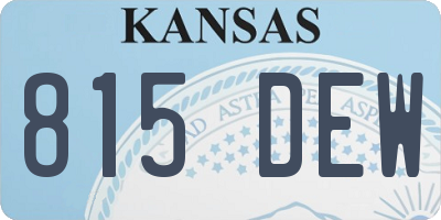 KS license plate 815DEW