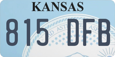 KS license plate 815DFB