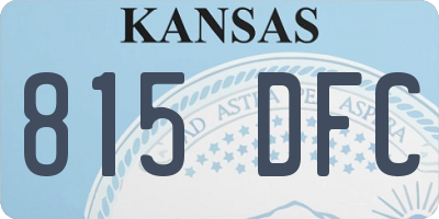 KS license plate 815DFC