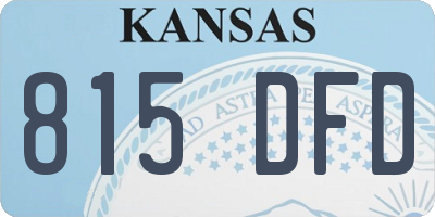 KS license plate 815DFD