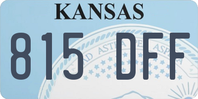 KS license plate 815DFF