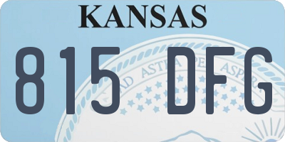 KS license plate 815DFG