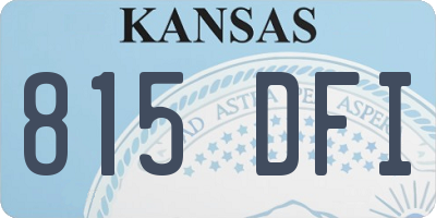 KS license plate 815DFI