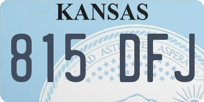 KS license plate 815DFJ