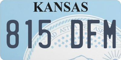 KS license plate 815DFM