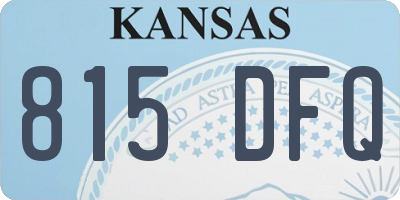 KS license plate 815DFQ