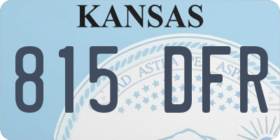 KS license plate 815DFR