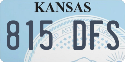 KS license plate 815DFS