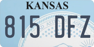 KS license plate 815DFZ