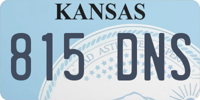 KS license plate 815DNS