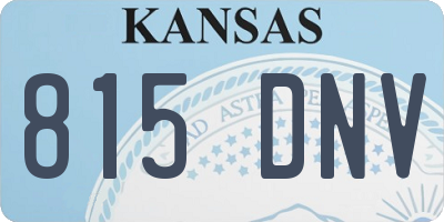 KS license plate 815DNV
