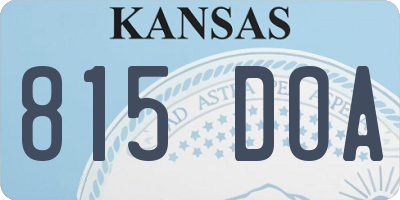 KS license plate 815DOA