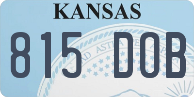 KS license plate 815DOB