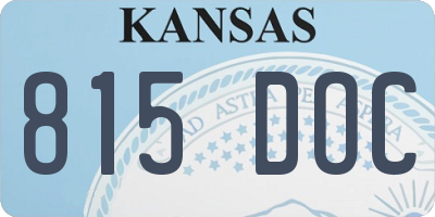KS license plate 815DOC