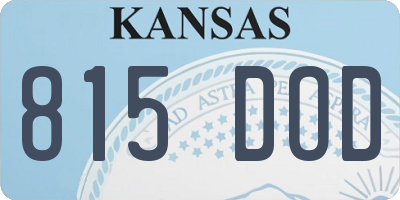 KS license plate 815DOD