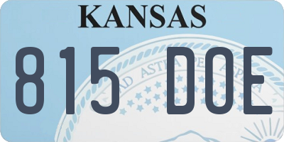 KS license plate 815DOE