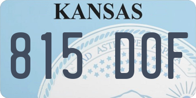 KS license plate 815DOF