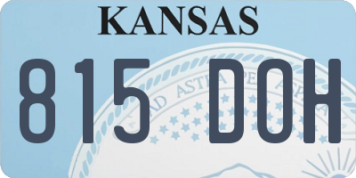 KS license plate 815DOH