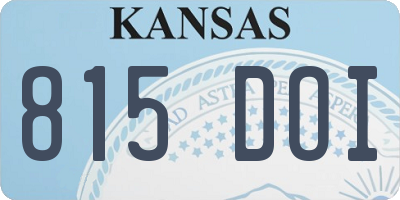 KS license plate 815DOI