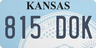 KS license plate 815DOK