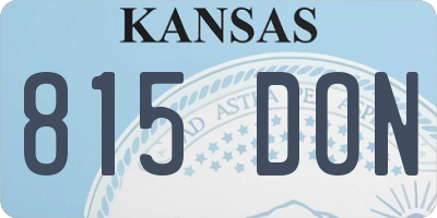 KS license plate 815DON