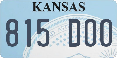 KS license plate 815DOO