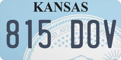 KS license plate 815DOV