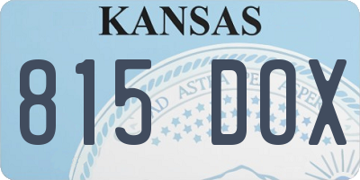 KS license plate 815DOX